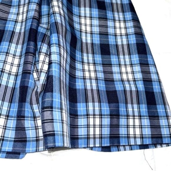 Dennis Blue Plaid Junior Skirt Elastic Waist 100% Polyester Size J15 - Picture 6 of 8